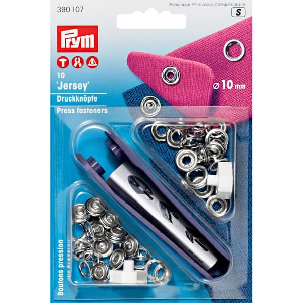 Nittryckknapp Jersey Ring 10 mm Förnicklade 10 st Prym