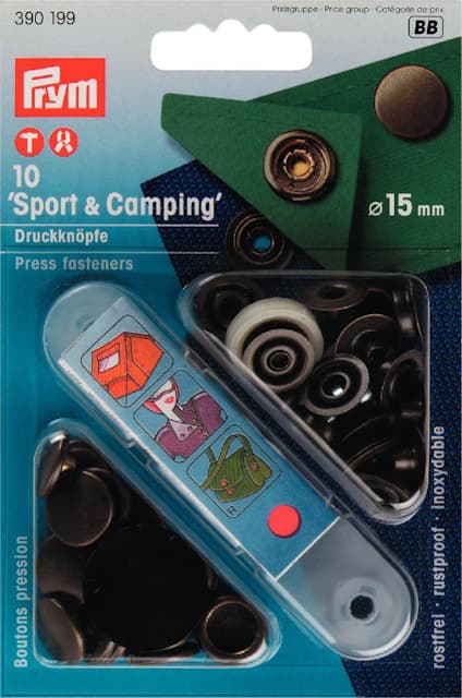 Nittryckknapp Sport & Camping Antikmässing 15 mm 10 st Prym