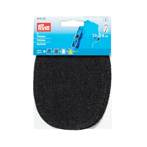 Jeanslaglapp Bomull 10 x 14 cm 2 st Svart Prym