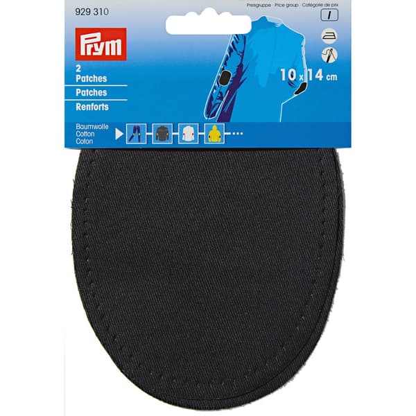 Reparasjonslapp Bomull 10 x 14 cm 2 stk. Sort Prym