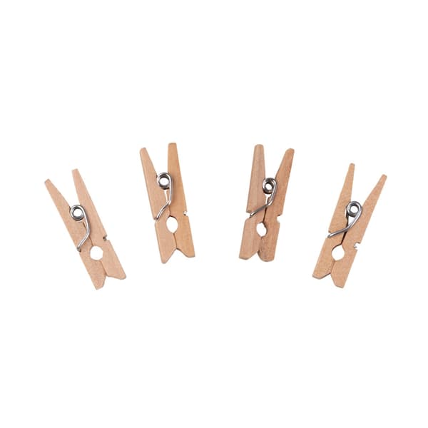 100-Pack - Mini Klädnypor Trä - (2.5 cm)