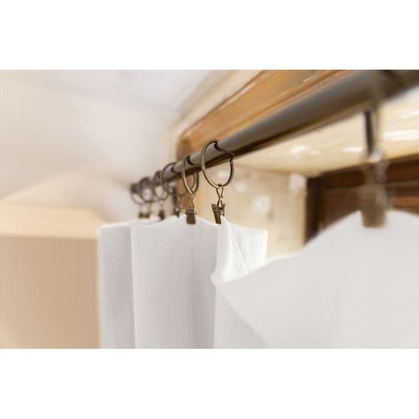 Set med 2 justerbara gardiner + 8 klämringar "Gaîa" 140 x 300 cm "Cotton Gauze" - Gaïa Chantilly