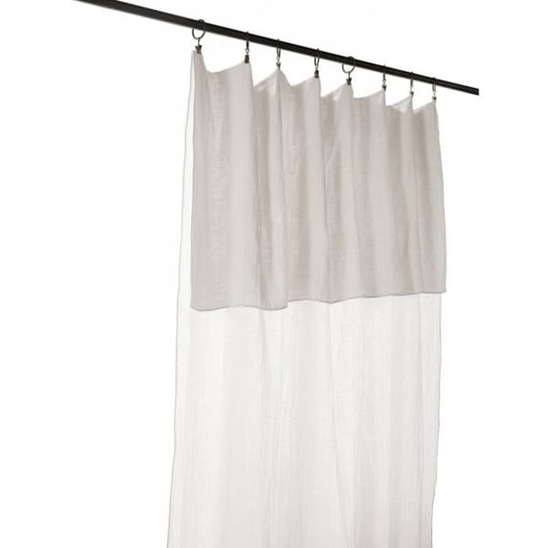 Set med 2 justerbara gardiner + 8 klämringar "Gaîa" 140 x 300 cm "Cotton Gauze" - Gaïa Chantilly