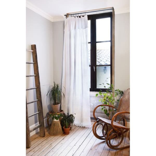 Set med 2 justerbara gardiner + 8 klämringar "Gaîa" 140 x 300 cm "Cotton Gauze" - Gaïa Chantilly