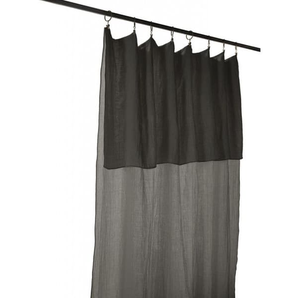 Set med 2 justerbara gardiner + 8 klämringar "Gaîa" 140 x 300 cm "Cotton Gauze" - Gaïa Granit