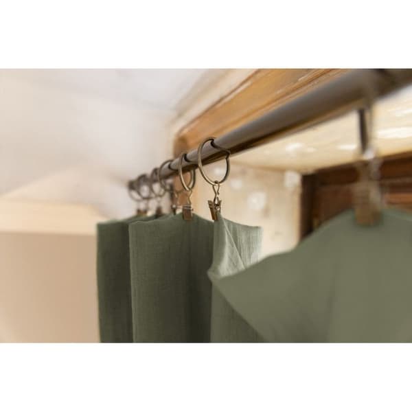 Set med 2 justerbara gardiner + 8 klämringar "Gaîa" 140 x 300 cm "Cotton Gauze" - Gaïa Romarin