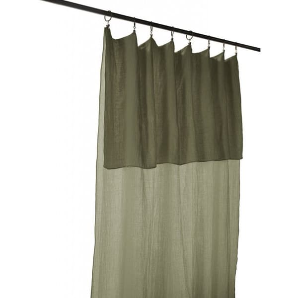 Set med 2 justerbara gardiner + 8 klämringar "Gaîa" 140 x 300 cm "Cotton Gauze" - Gaïa Romarin