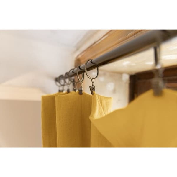 Justerbar gardin + 8 klämringar "Gaîa" 140 x 300 cm "Cotton Gauze" - Gaïa Safran