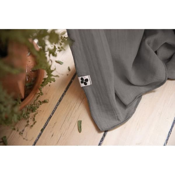 Justerbar gardin + 8 klämringar "Gaîa" 140 x 300 cm "Cotton Gauze" - Gaïa Granit