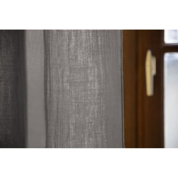 Justerbar gardin + 8 klämringar "Gaîa" 140 x 300 cm "Cotton Gauze" - Gaïa Granit