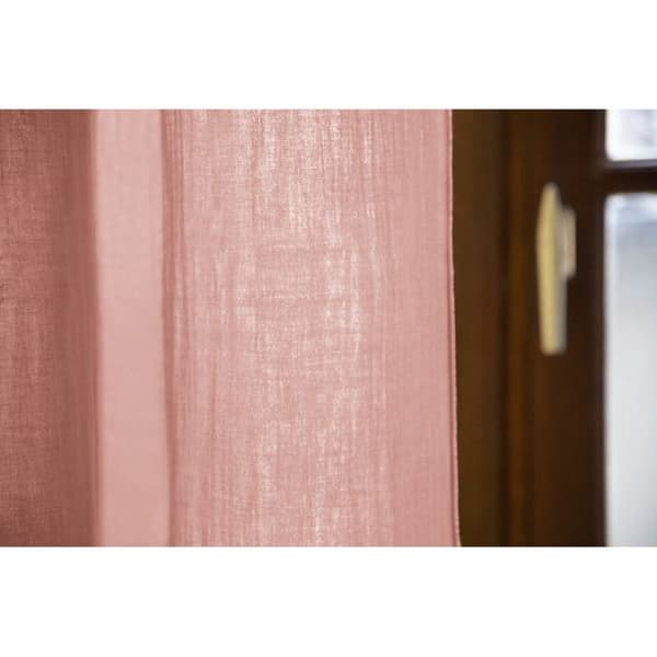 Justerbar gardin + 8 klämringar "Gaîa" 140 x 300 cm "Cotton Gauze" - Gaïa Peach Pink