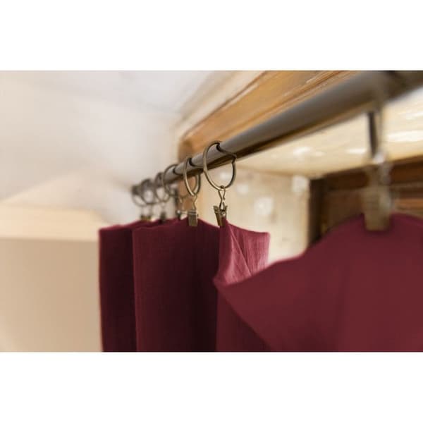Justerbar gardin + 8 klämringar "Gaîa" 140 x 300 cm "Cotton Gauze" - Gaïa Lie de Vin