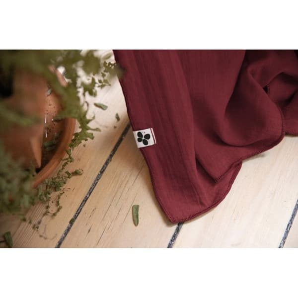 Justerbar gardin + 8 klämringar "Gaîa" 140 x 300 cm "Cotton Gauze" - Gaïa Lie de Vin