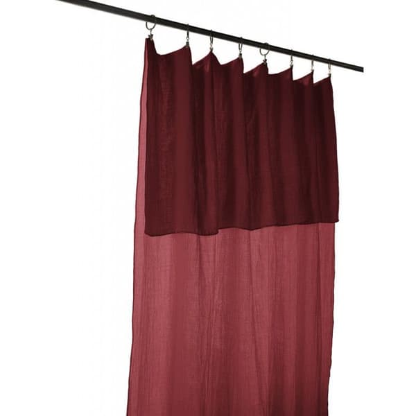 Justerbar gardin + 8 klämringar "Gaîa" 140 x 300 cm "Cotton Gauze" - Gaïa Lie de Vin
