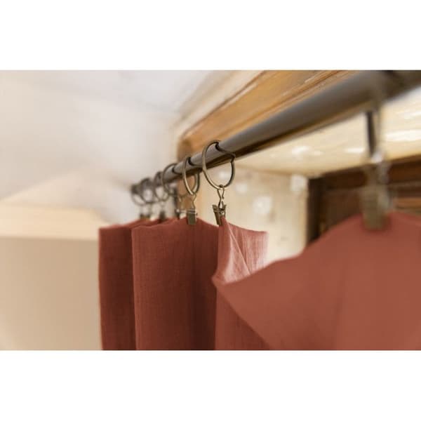 Justerbar gardin + 8 klämringar "Gaîa" 140 x 300 cm "Cotton Gauze" - Gaïa Terracotta