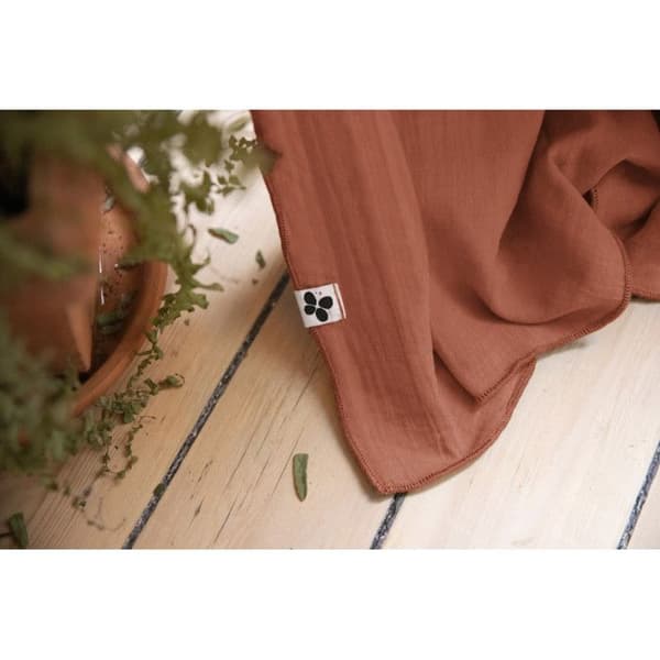 Justerbar gardin + 8 klämringar "Gaîa" 140 x 300 cm "Cotton Gauze" - Gaïa Terracotta