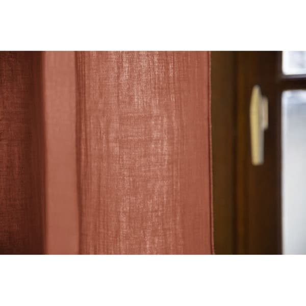 Justerbar gardin + 8 klämringar "Gaîa" 140 x 300 cm "Cotton Gauze" - Gaïa Terracotta