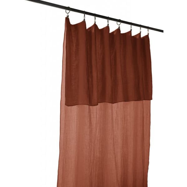 Justerbar gardin + 8 klämringar "Gaîa" 140 x 300 cm "Cotton Gauze" - Gaïa Terracotta