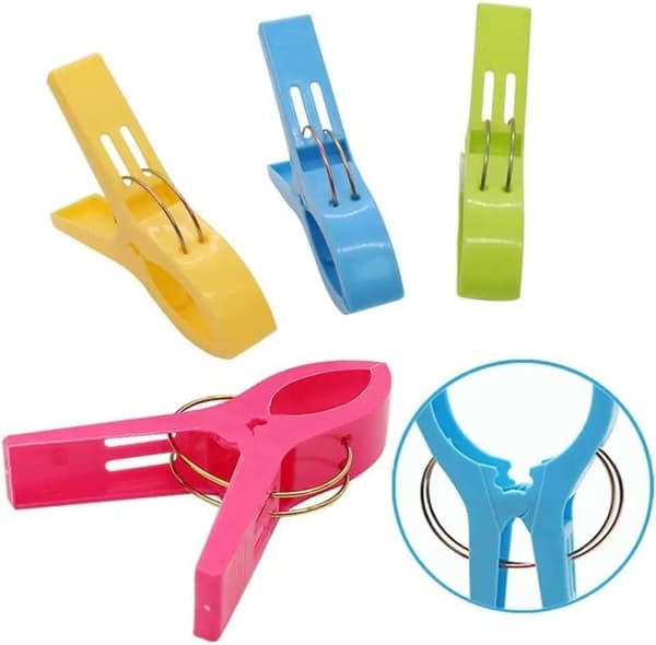 12 stk Store tøjklemmer - Håndklædeclips - Strandhåndklædeclips