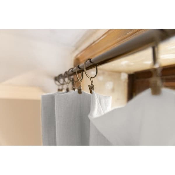 Set med 2 justerbara gardiner + 8 klämringar "Gaîa" 140 x 300 cm "Cotton Gauze" - Gaïa Nuage