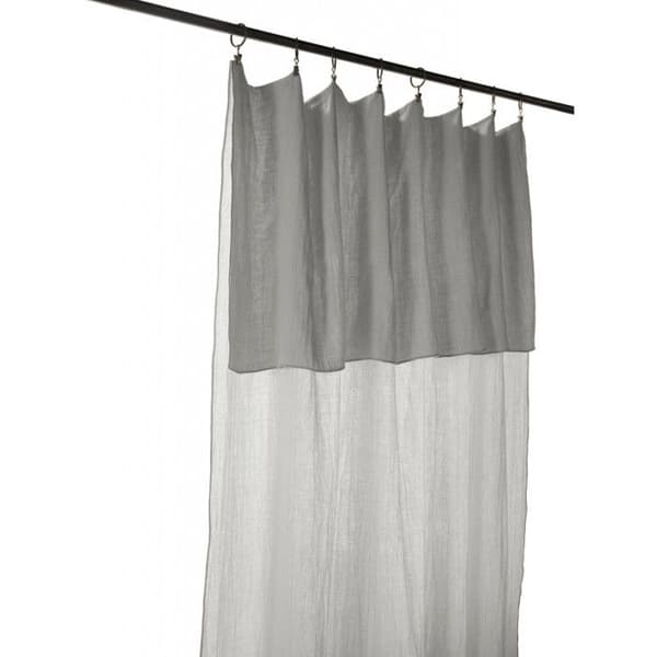 Set med 2 justerbara gardiner + 8 klämringar "Gaîa" 140 x 300 cm "Cotton Gauze" - Gaïa Nuage