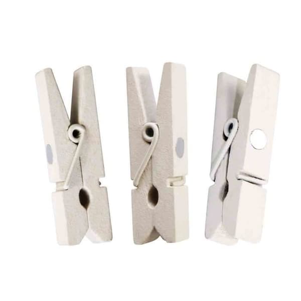 Magnetiska klädnypor 3,5 cm vit x 10 st - MegaCrea {färg}