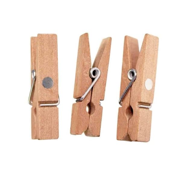 Magnetiska klädnypor 3,5 cm naturlig x 10 st - MegaCrea {färg}