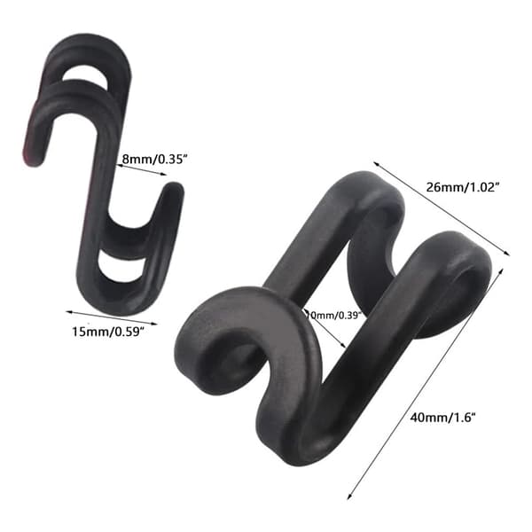20 Pack Sort Plast ABS Plastik Kroge Til Bøjler, Mini Stabelbare Bøjler, Holdbar, Sparer Garderobeplads