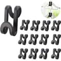 Miniatyrbillede 1 af 8: 20 Pack Sort Plast ABS Plastik Kroge Til Bøjler, Mini Stabelbare Bøjler, Holdbar, Sparer Garderobeplads