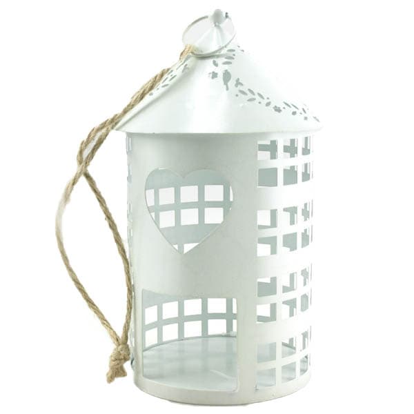 Vacker rund lykta ljushus i metall Shabby chic hus