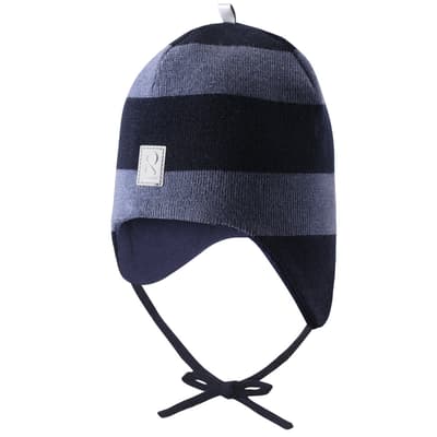 Toddlers' wool beanie Auva striped in Blue and Grey