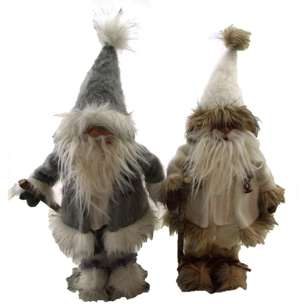 Stor vacker tomte Dimfrost med trästav 46 cm hög