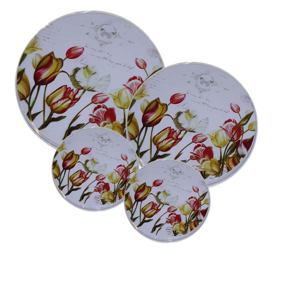 Spislock 4 st i shabby chic stil med tulpaner
