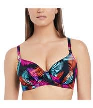 Fantasie Talamanca Gathered Full Cup Bikini Top Black pattern-2