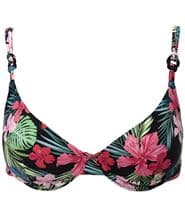 Femilet Florida Moulded Bikini Top Black pattern-2