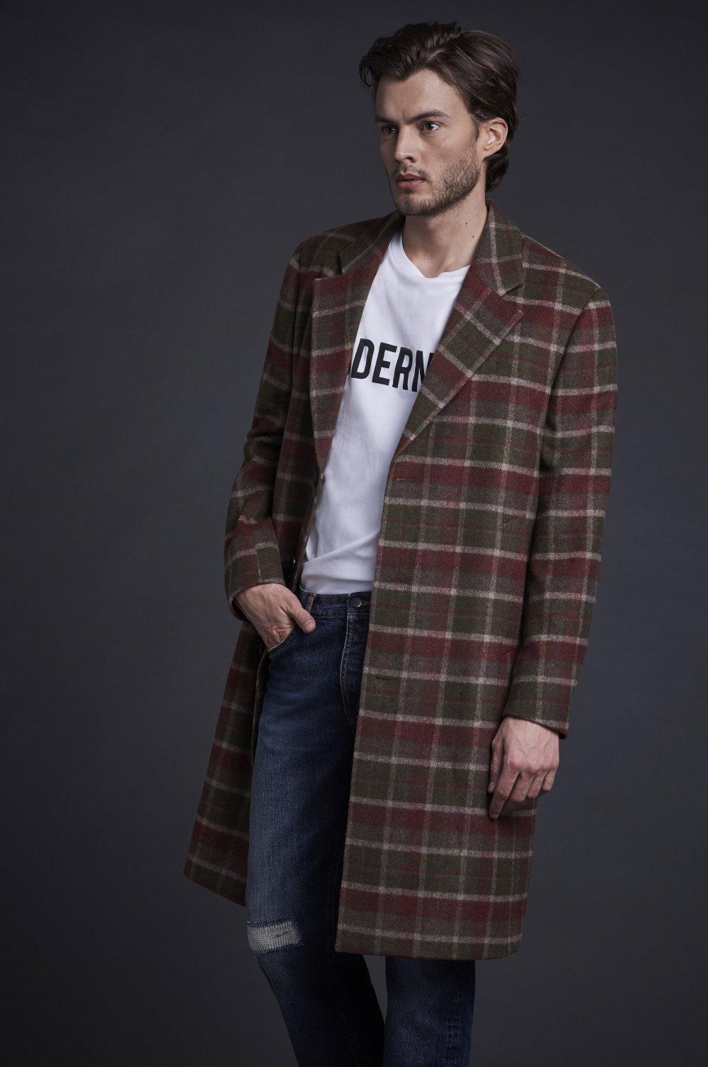 Rock Wool Coat Plaid