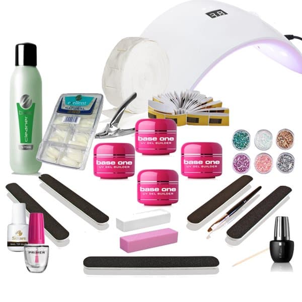 nagelkit CLASSIC LED 48W, komplett europeiskt syrafri UVgel set