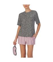 DKNY 100 Short Pj Set Grey/Pink