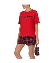 DKNY 100 Short Pj Set Red/Black