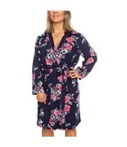 Damella Navy Flower Wrap Around Robe Navy pattern