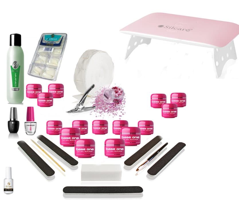 XXL Start Kit för naglar med UV / LED Lampa Pink