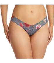 Hanky Panky Flower Low Rise Thong Blue w Flower