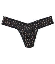 Hanky Panky Cross Dyed Leopard Low Rise Thong Black pattern-2
