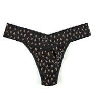 Hanky Panky Cross Dyed Leopard Original Rise Thong Black pattern-2
