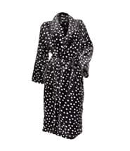 Damella Fleece Printed Dot Robe Anthracite