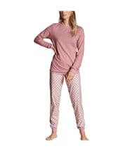 Calida Lovely Nights Pyjama With Cuff Pink Pattern