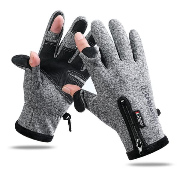 Lämpimät outdoor-käsineet L Harmaa