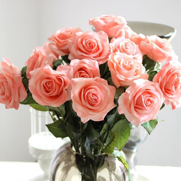 10 stk Head Craft Ægte Latex Touch Rose Kunstige Blomster Bryllup Hjem Design Buket Dekoration