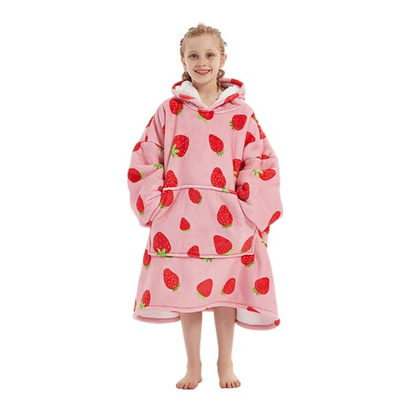 Oversized Hoodie Lapsille - Mansikat 84cm