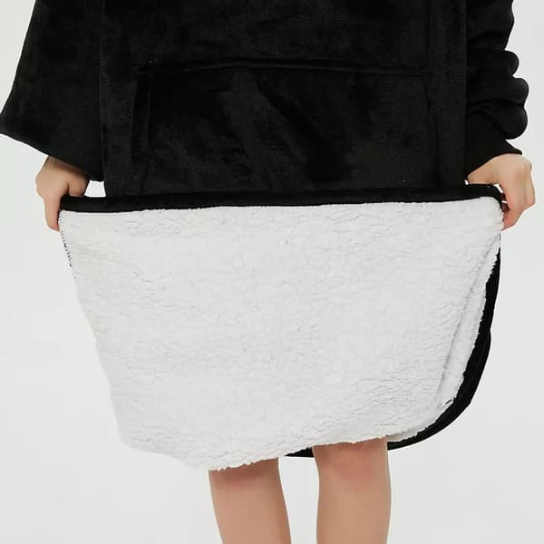Pitkä Oversized Hoodie - Musta (120cm)